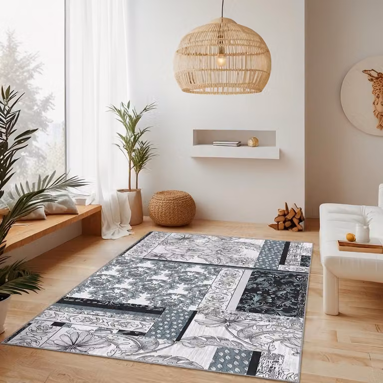 Mila Home - Wasbaar Vloerkleed Rechthoek - Modern Floral Design - Antislip - OEKO-TEX Gecertificeerd