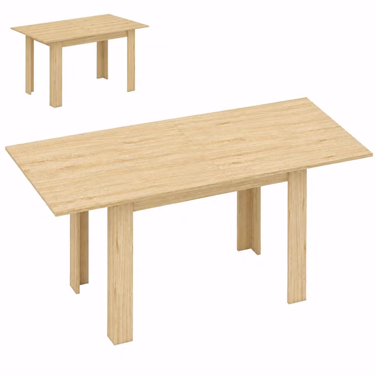 Sello! Uitschuifbare eettafel voor 6 tot 8 personen in natuurlijke eikenhoutlook, B: 140 cm, L: 180 cm