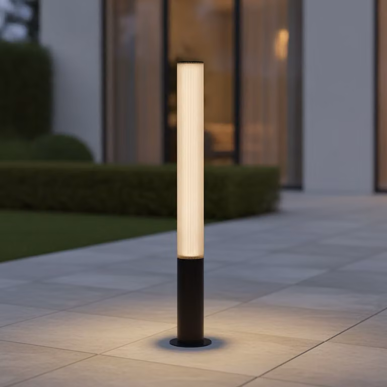 Lyora Iman moderne padverlichting in aluminium, wit, Hoogte: 105 cm