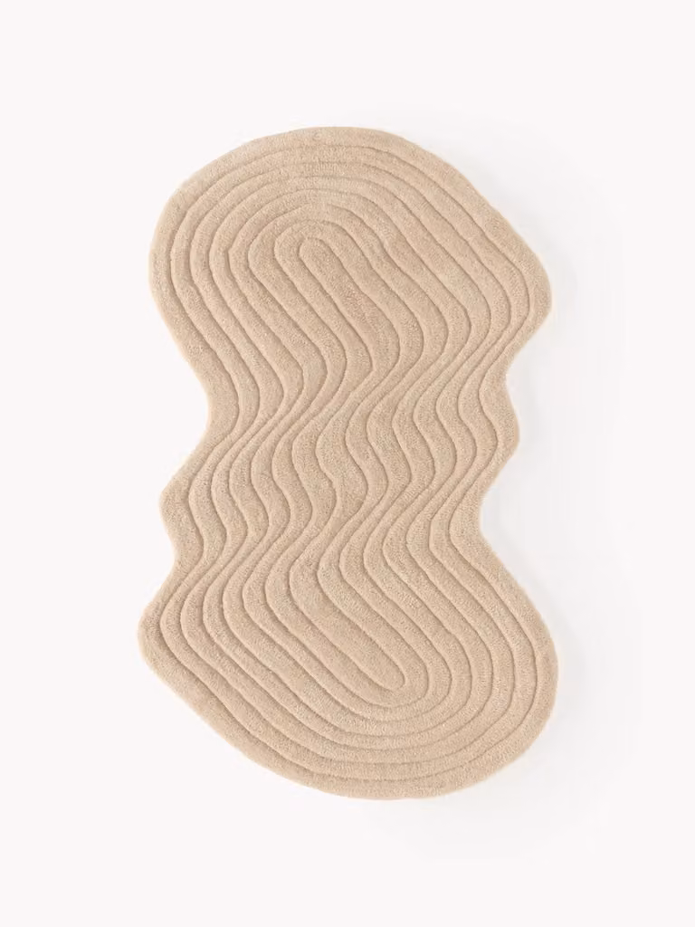 Westwing Collection Aliza handgetuft wollen vloerkleed met organische vorm en abstract design