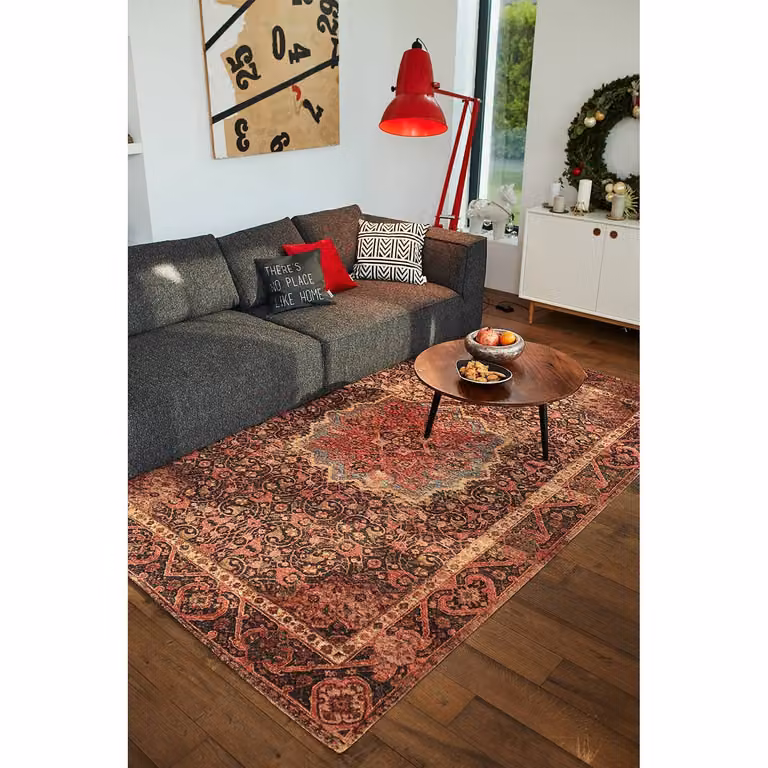 home24 Laagpolig vloerkleed Funky Orient Ghom rood platweefsel B: 75 cm, L: 140 cm