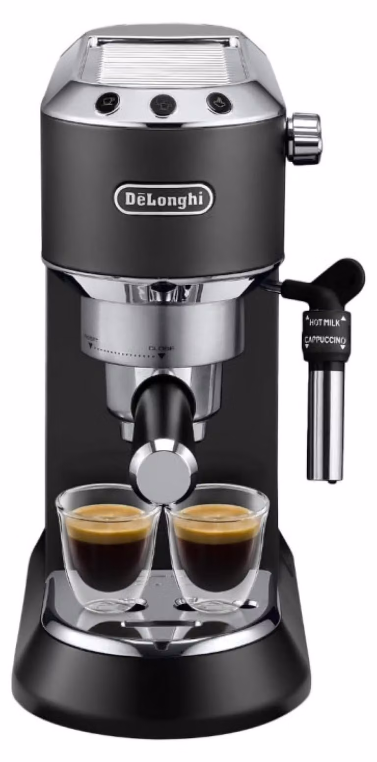 De'Longhi Dedica EC685 espressomachine - Zwart en Zilver - Thermoblock met stoompijp voor gemalen koffie