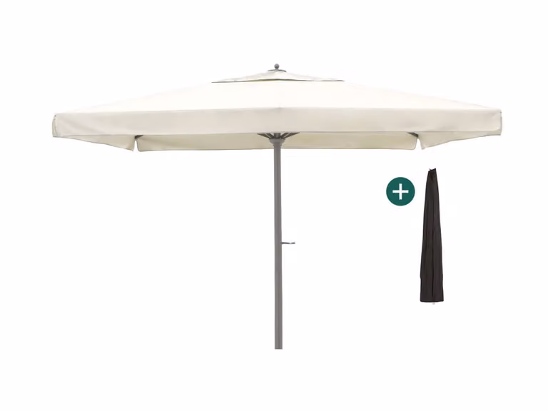 Parasol Shadowline Java Rechthoekig Grijs Wit inclusief hoes 400 x 400 cm
