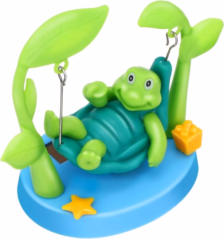 Zonnige Schildpad Swing met Wobbelend Hoofd, Creatieve Groene Decoratie voor Dashboard en Kantoor