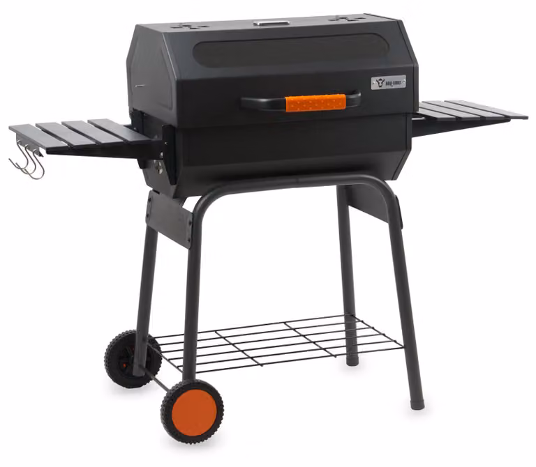 BBQ-Toro Houtskoolgrillwagen met thermometer en kijkvenster, zwart, B/D/H: 122 x 60 x 96 cm