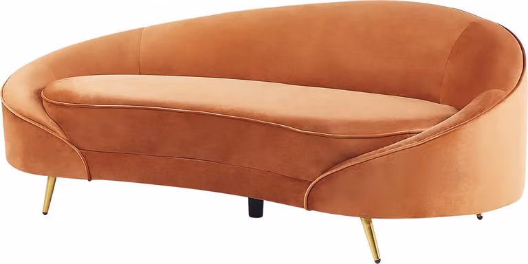 Savar Fluwelen bank in glamourstijl met goud metallic poten - Groen