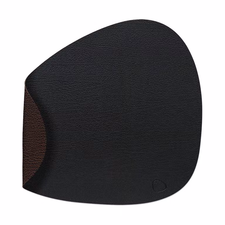 LIND DNA Bull placemat keerbaar curve zwart-bruin