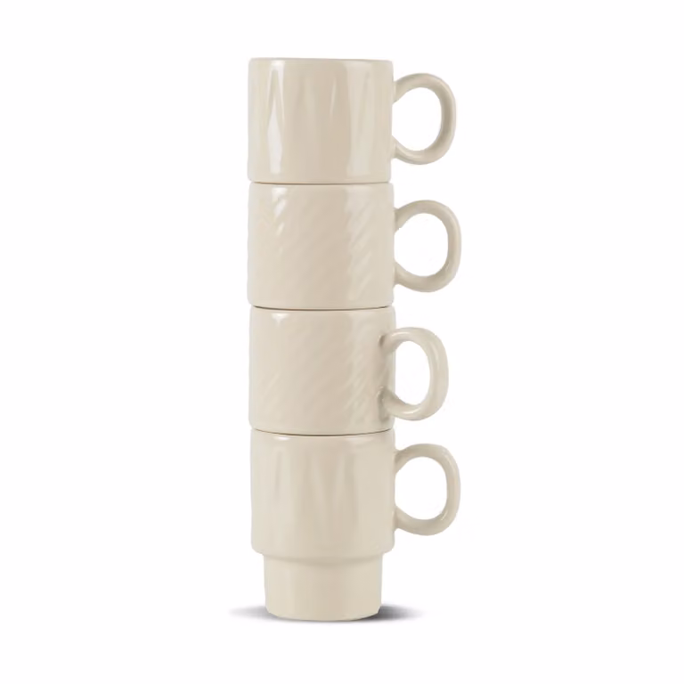 Sagaform Coffee & More espressokop 4-pack Beige