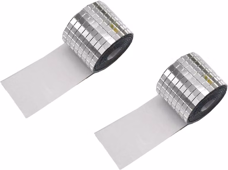Mini Mozaïek Tegels, 2 Rollen met 3200 Stukken, Zelfklevende Decoratieve Spiegel voor Badkamer, Keuken en Woonkamer, DIY Decoratie