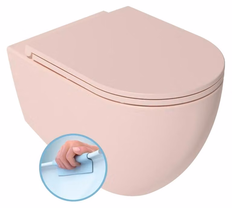 HAK INFINITY hangtoilet zonder spoelrand, 36,5 x 53 cm, zalmroze
