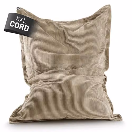 Lumaland Zitzak Classic XXL Corduroy - Enorme Bean Bag voor de woonkamer of slaapkamer - 380 L - B: 140 cm, L: 180 cm