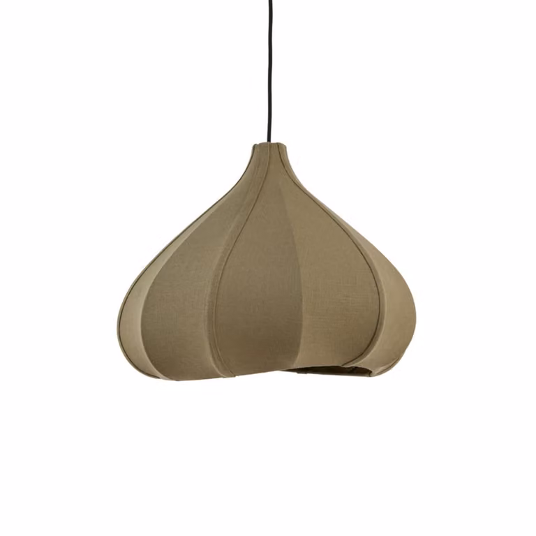Light & Living Design hanglamp Sumoni groen ronde stoffen lamp Ø 37 cm