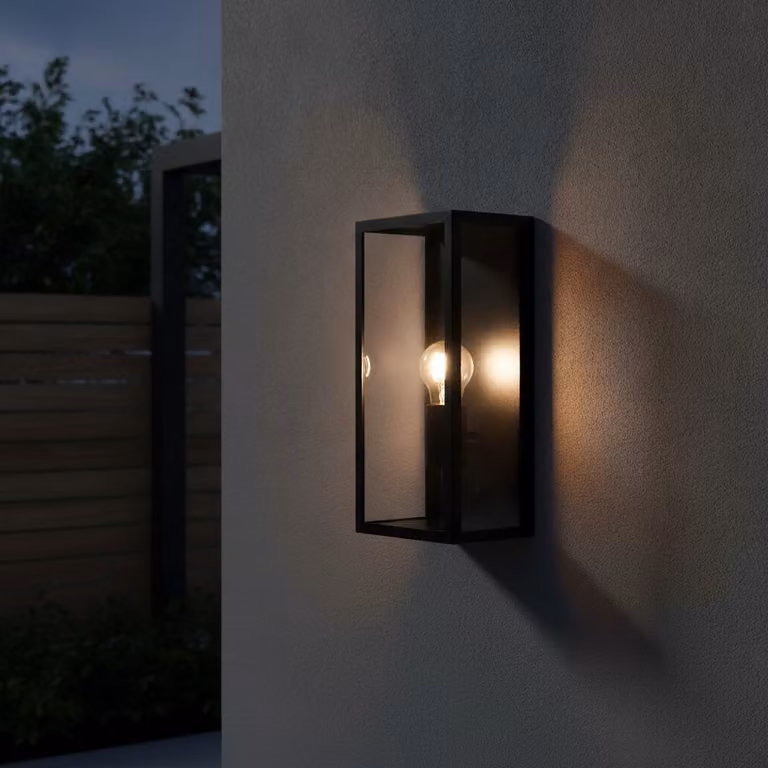 Artdelight Rowin Buitenlamp Wandmontage Zwart Landelijke Stijl Hoogte: 35 cm
