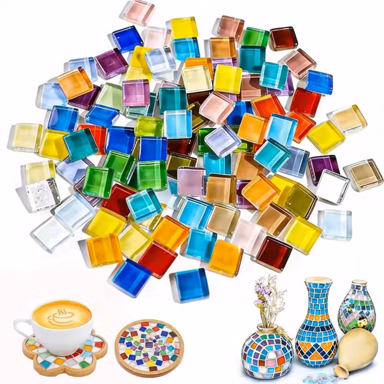 Set van 900 g gekleurde glasmozaïektegels voor dieren, vierkant 1 x 1 cm, voor jouw creatieve DIY projecten en thuisdecoratie