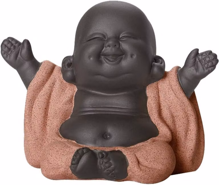 Decoratief Maitreya Boeddha Beeld in Roze voor Zen Decoratie en Feng Shui
