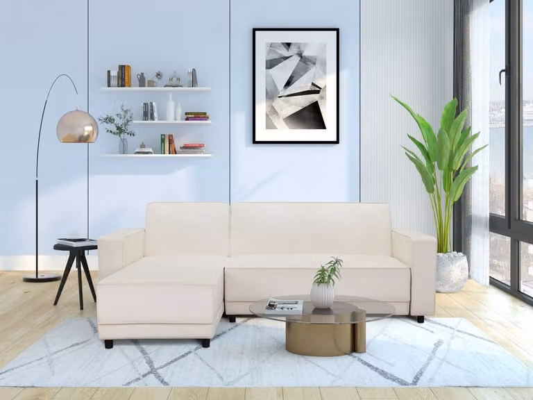Allie Slaapbank Chaise Longue in Crème Velours