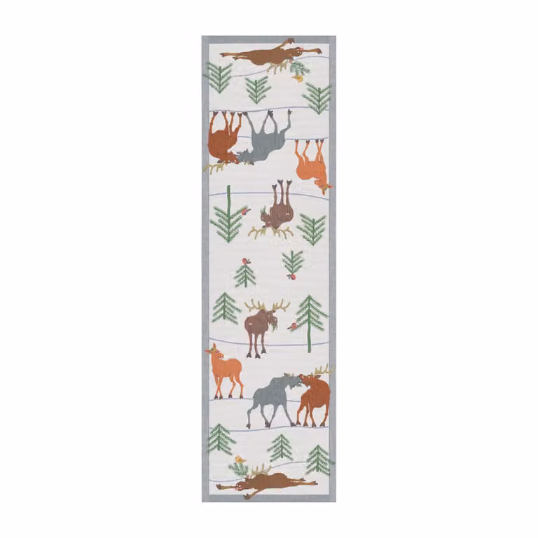 Ekelund Linneväveri Clumsy moose tafelloper 35 x 120 cm
