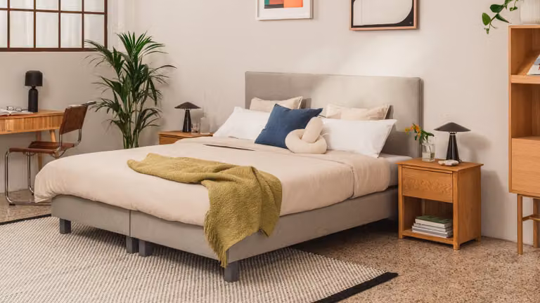 BRUNO Comfort boxspring met individuele pocketveren, grijs, 180 x 200 cm