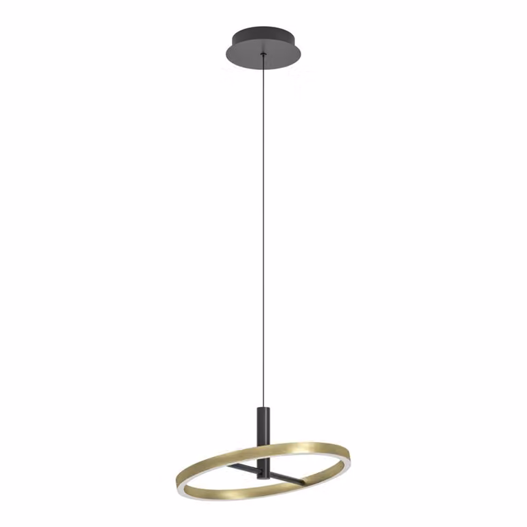 Eglo Brest Hanglamp - Zwart/Goud - LED - Dimbaar - Ø 42 cm