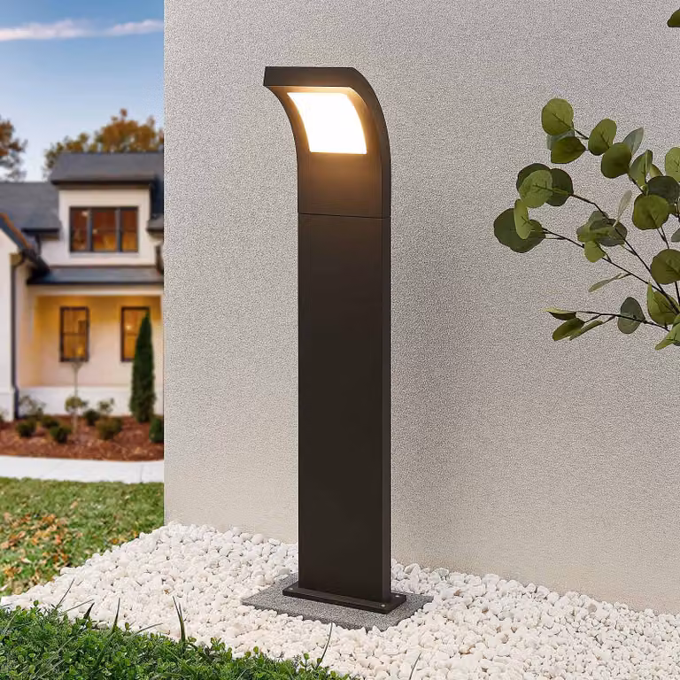 Arcchio Modern LED Tuinpadverlichting - Zwart/Grijs - Aluminium - IP65 - Warm Wit