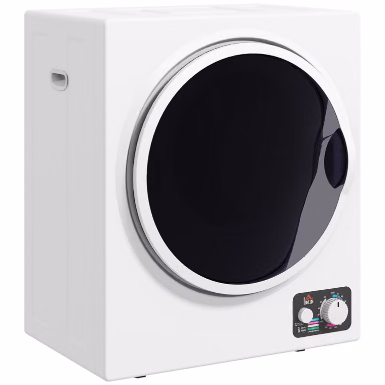 HOMCOM Mini wasdroger 4 kg met 4 programma's en 2 verwarmingsstanden voor kleding