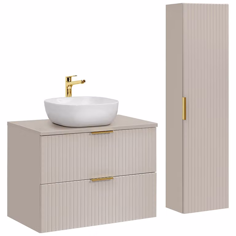 Lomadox Badkamermeubelset met 80cm wastafel, 2-delig, Kasjmier