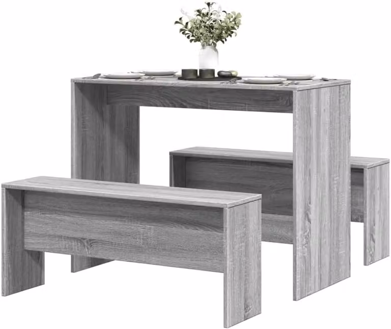 Eettafel en bank set met grijze Sonoma afwerking voor in de keuken of eetkamer