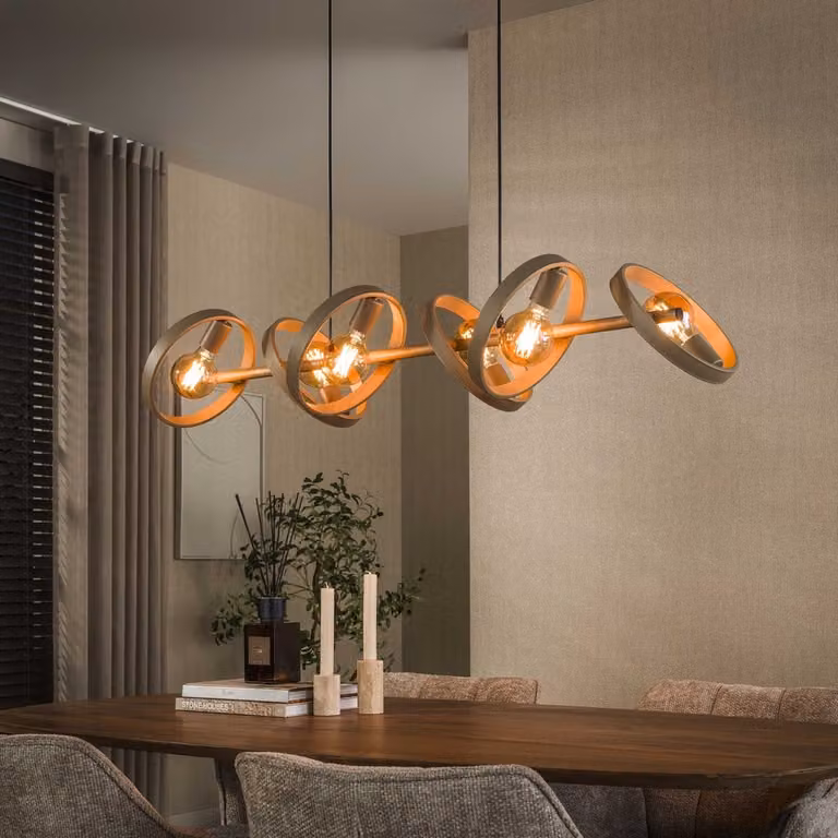 Lyora Hover Ringen Hanglamp voor de Eettafel - Beige - Ø 26 cm