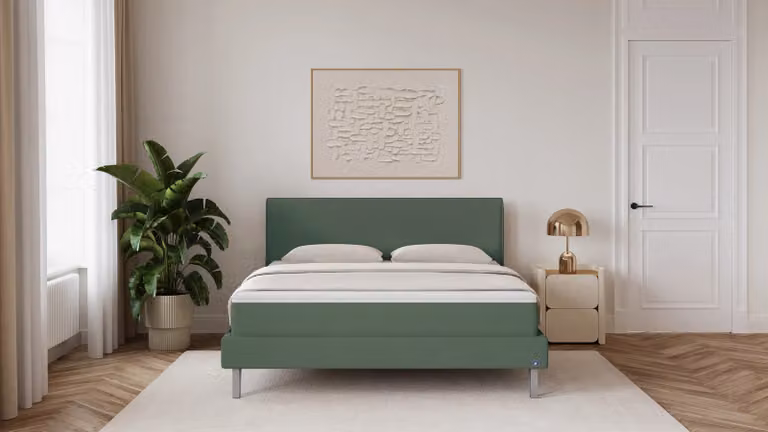 BRUNO Classic bed groen B: 140 cm, L: 200 cm inclusief matras, lattenbodem en metalen poten