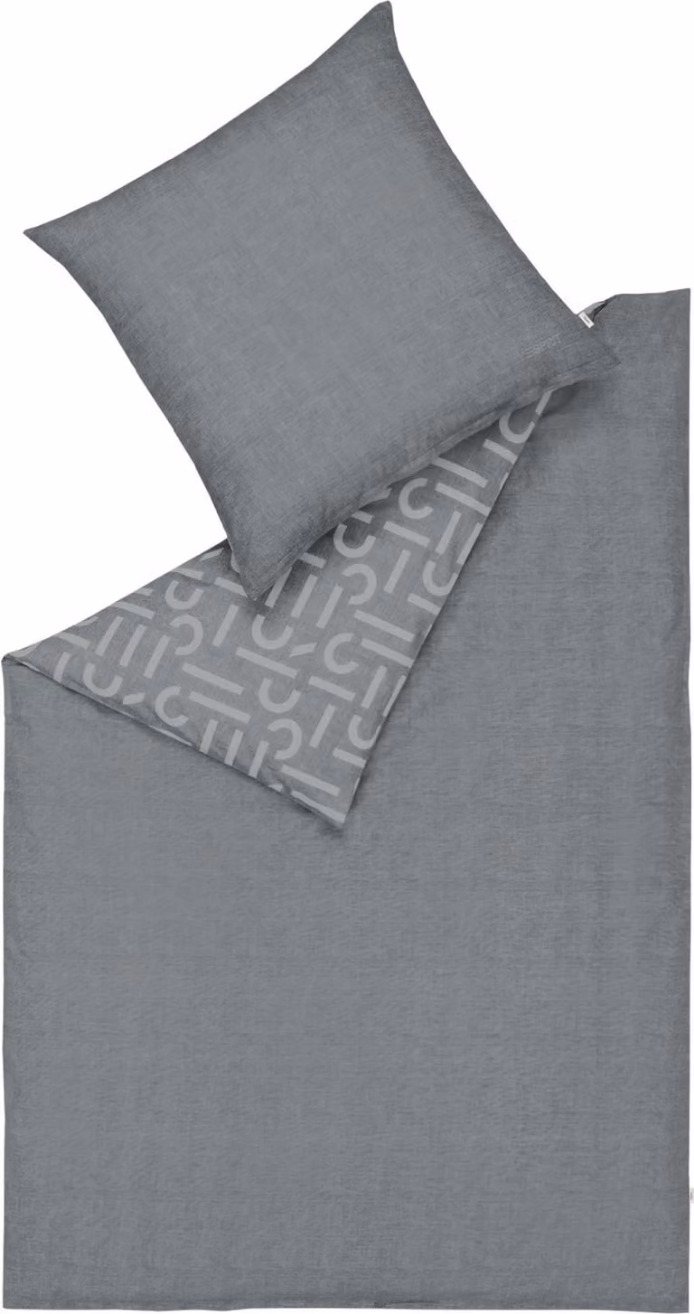 Esprit Winterbeddengoed van flanellen kwaliteit, grijs, 155 x 220 cm