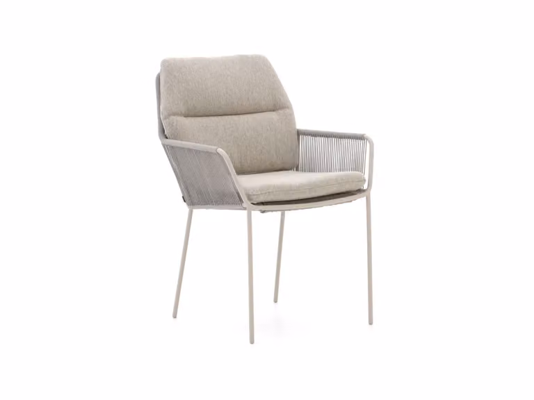 SUNS Punta Dining tuinstoel met armleuningen, Beige, Aluminium en Textiel