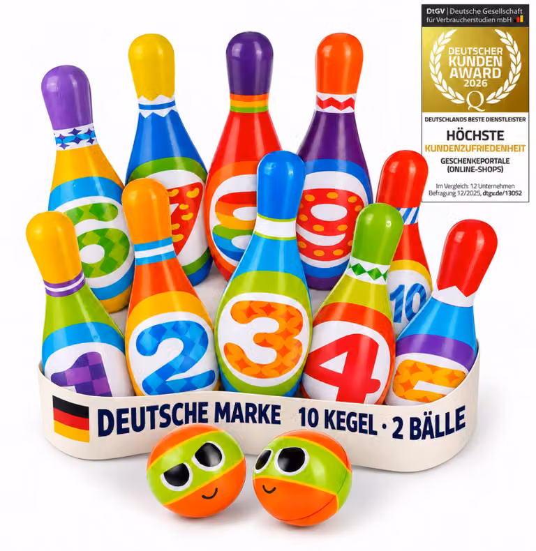 Kids United XXL Bowlingset voor kinderen - Zachte kegelset van schuim voor binnen en buiten