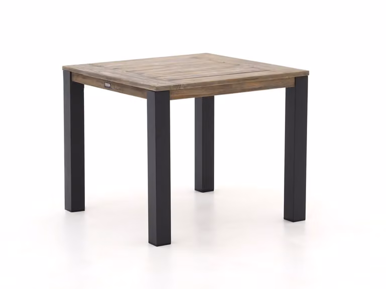 ROUGH Furniture Tuineettafel ROUGH Vierkant Teakhout Bruin of Grijs B/D/H: 90 x 90 x 90 cm
