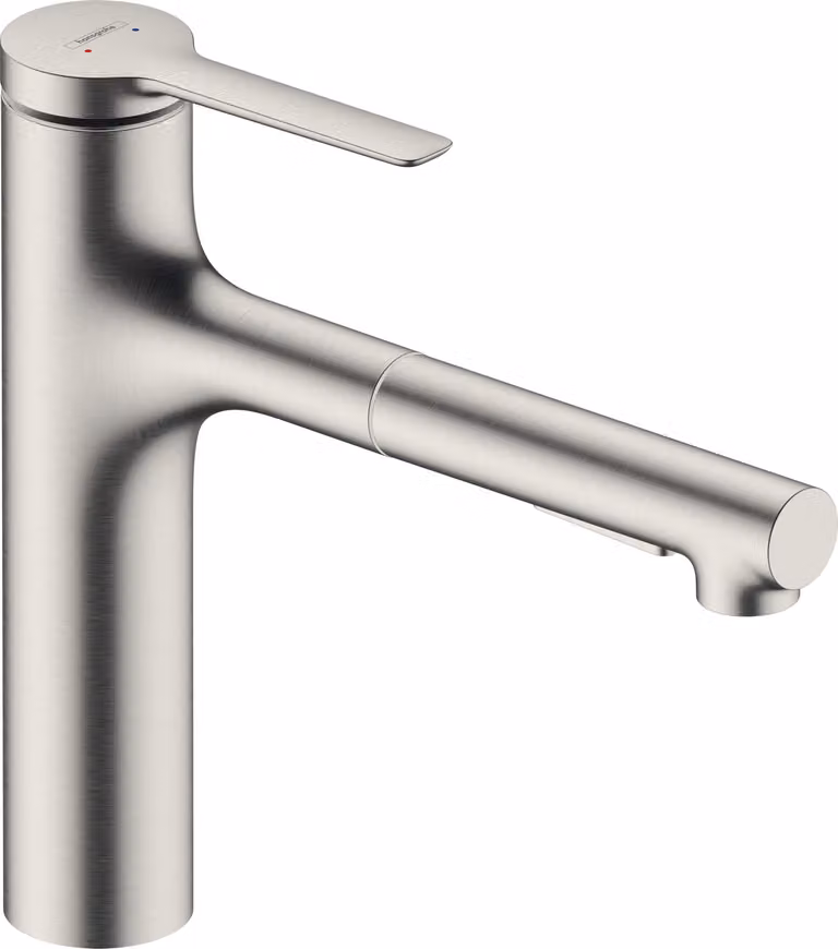 Hansgrohe Keukenmengkraan Zesis M33 ComfortZone 160 met één hendel, roestvrijstalen look, met sprayfunctie en draaibare uitloop