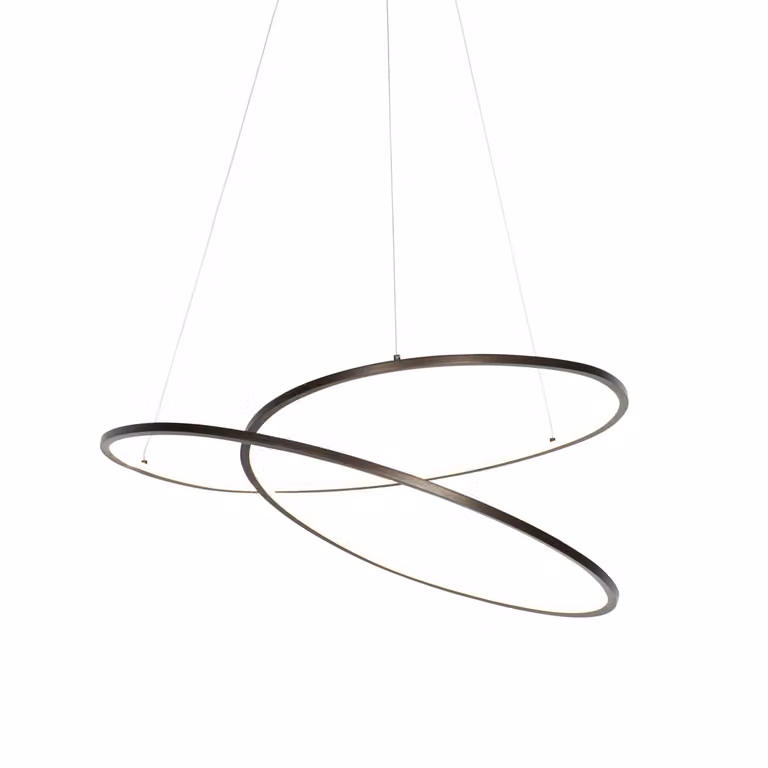 Qazqa Design hanglamp brons met LED, dimbaar, rond, Hoogte: 72 cm, Breedte: 40 cm, Diepte: 40 cm