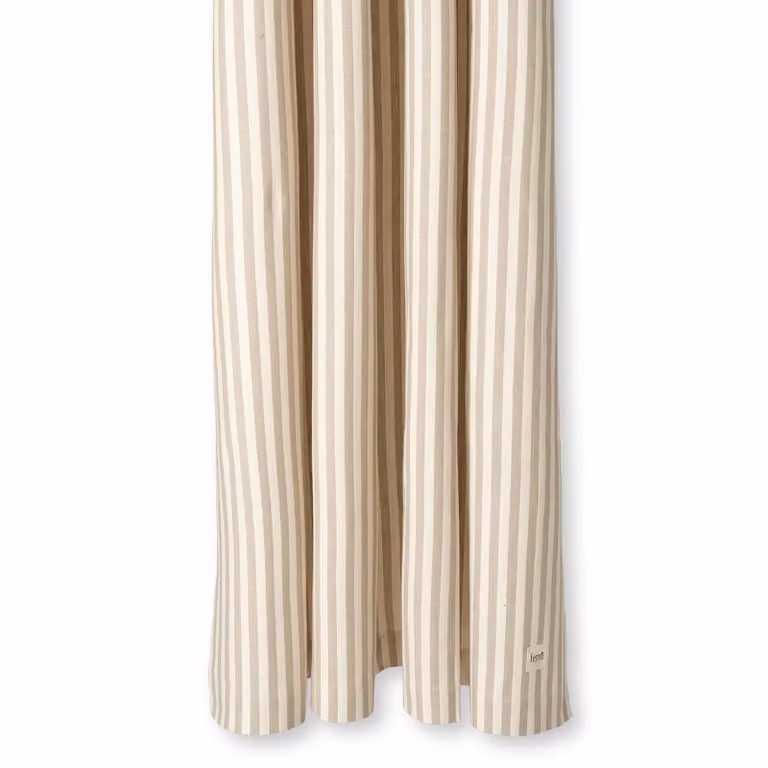 Ferm LIVING Chambray douchegordijn Sand-off white met katoen en strepen