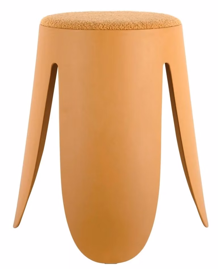 Leitmotiv Kruk Savor Okergeel met Boucle Stoffering en Stapelbaar Design