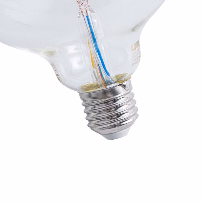 LUUMR Set van 5 Smart E27 dimbare LED lampen G125 RGBW helder glas 4W 250 lm