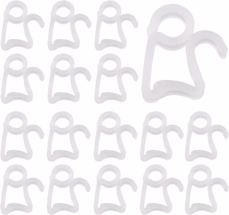 Set van 120 Kerstlicht Goot Clips - Hangende Haken voor Buiten - Voor Deco LED Lichtslingers