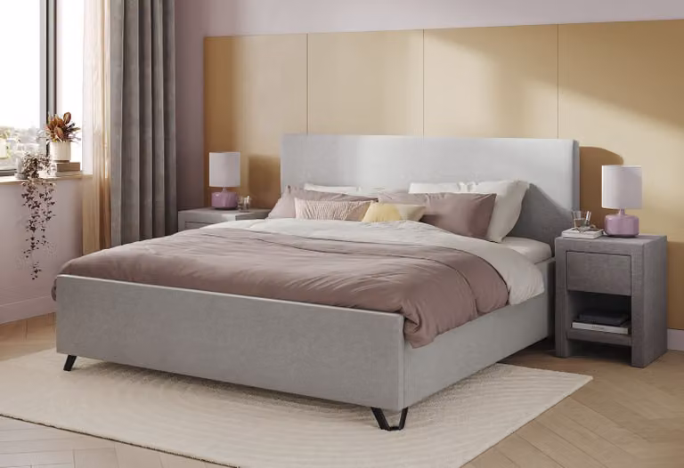 Home 365 Gestoffeerd Bedframe Grey 180x200 cm