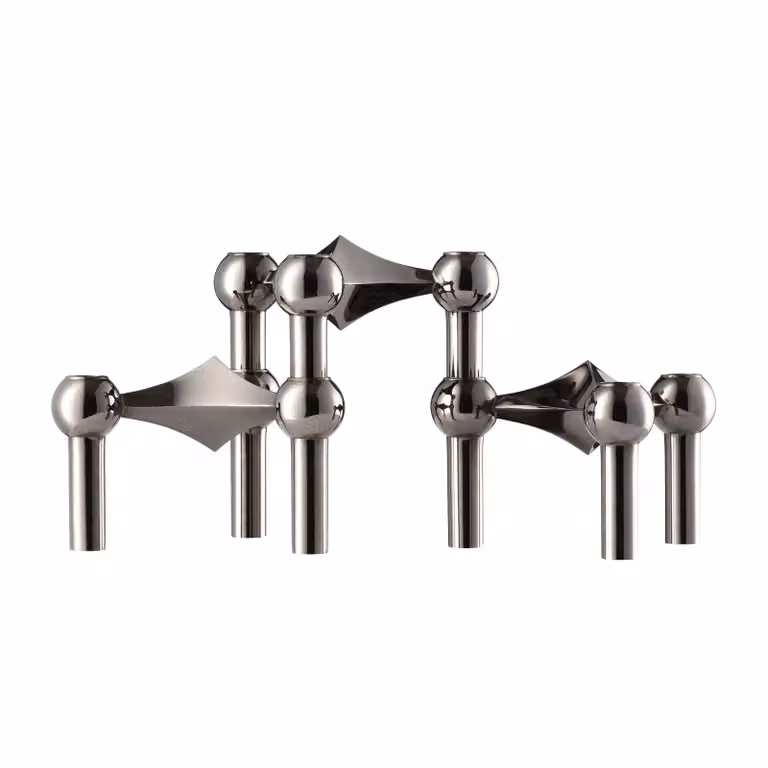 STOFF Nagel kandelaar 3-pack Zwart chroom voor stompkaarsen