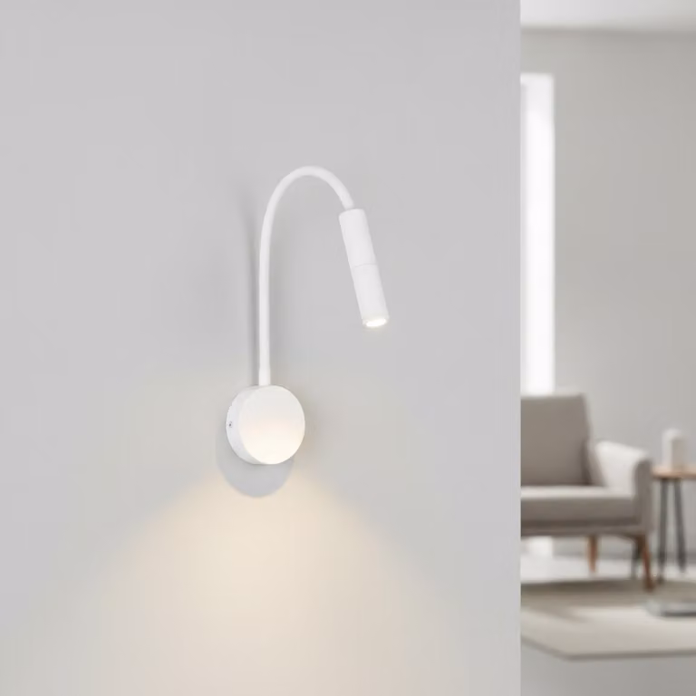 Lyora Sonica wandlamp wit aluminium met LED