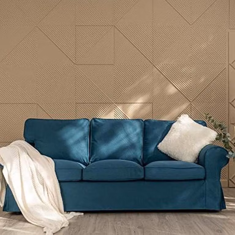 Sofahoes Ektorp voor 2-zits bank, dikke polyester stof, Donker Oceaan