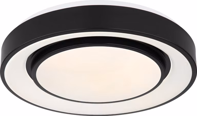 Globo Lighting Sully plafondlamp zwart met RGB-effect, dimbaar en afstandsbediening, Diameter: 38 cm, Hoogte: 7,5 cm