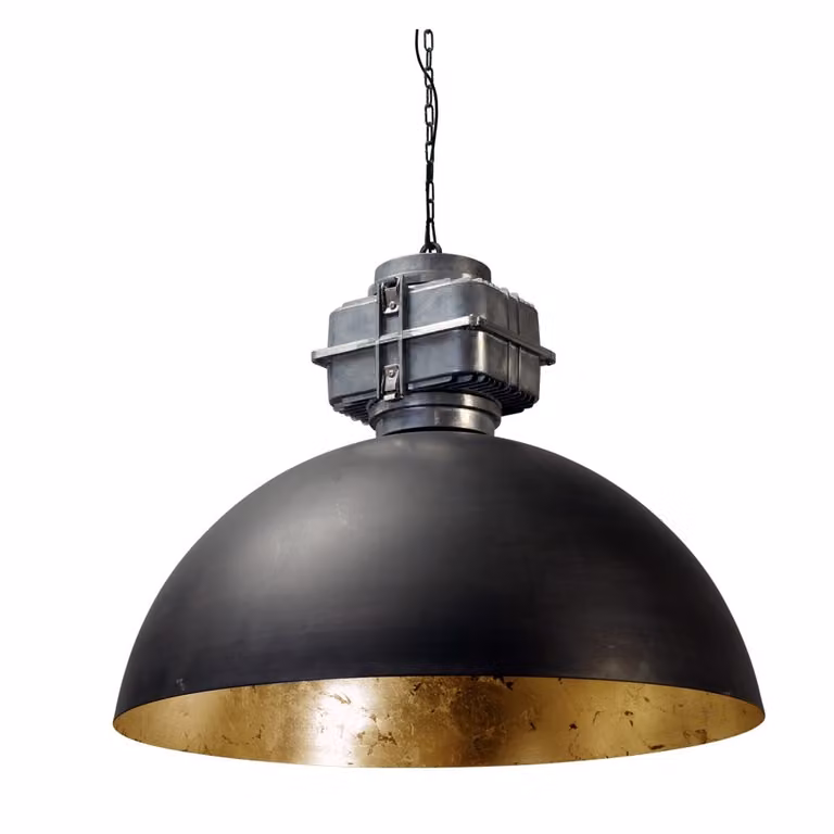 Industriële hanglamp Industria Gold 80 van Masterlight in zwart en oudgoud