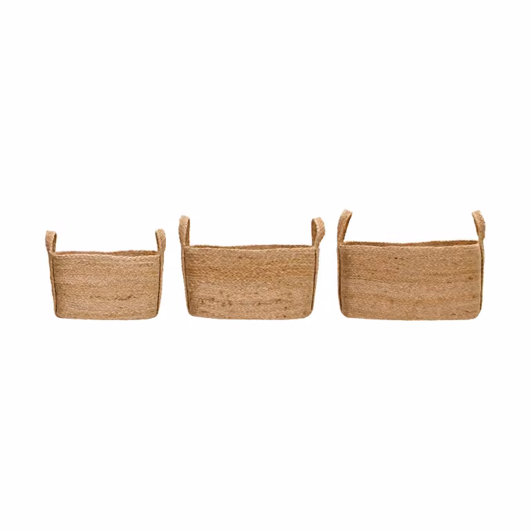 House Doctor Stella opbergmand laag 3-delig beige seagrass