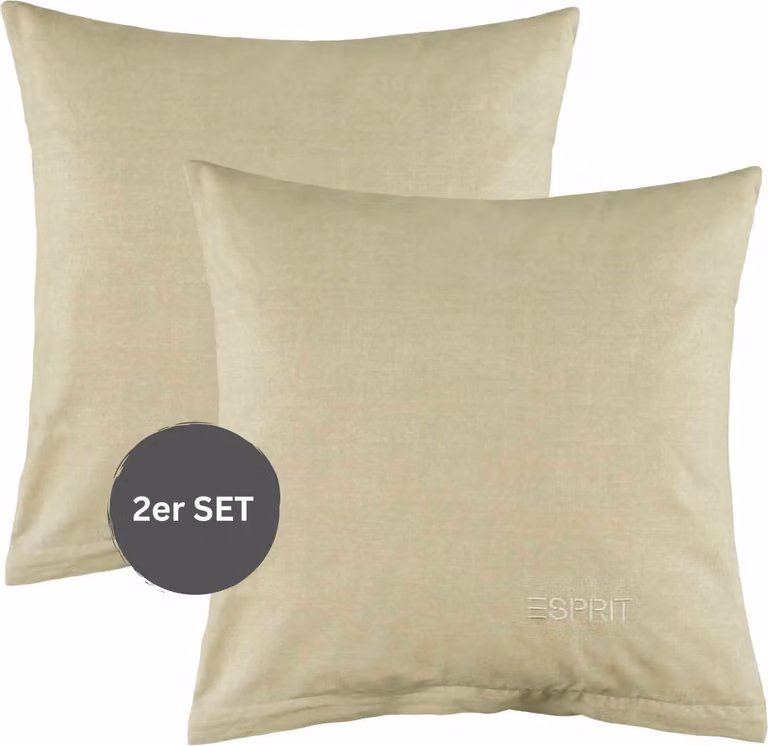ESPRIT HARP Versterkte kussenslopen en beddengoed, beige, 2 stuks, 40 x 40 cm