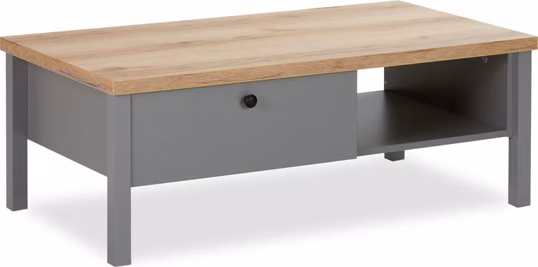 Homestyle4u Salontafel met lades en opbergruimte, grijs, B: 110 cm, D: 60 cm, H: 40,5 cm