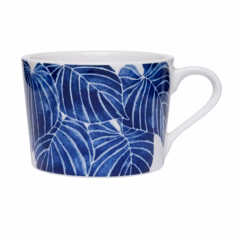Götefors Porslin Botanica koffiekop met oor Funkia