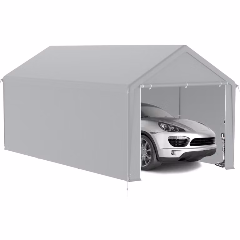JOIEYOU Opvouwbare partytent en carport met zijwanden, grijs, 3 x 6 meter